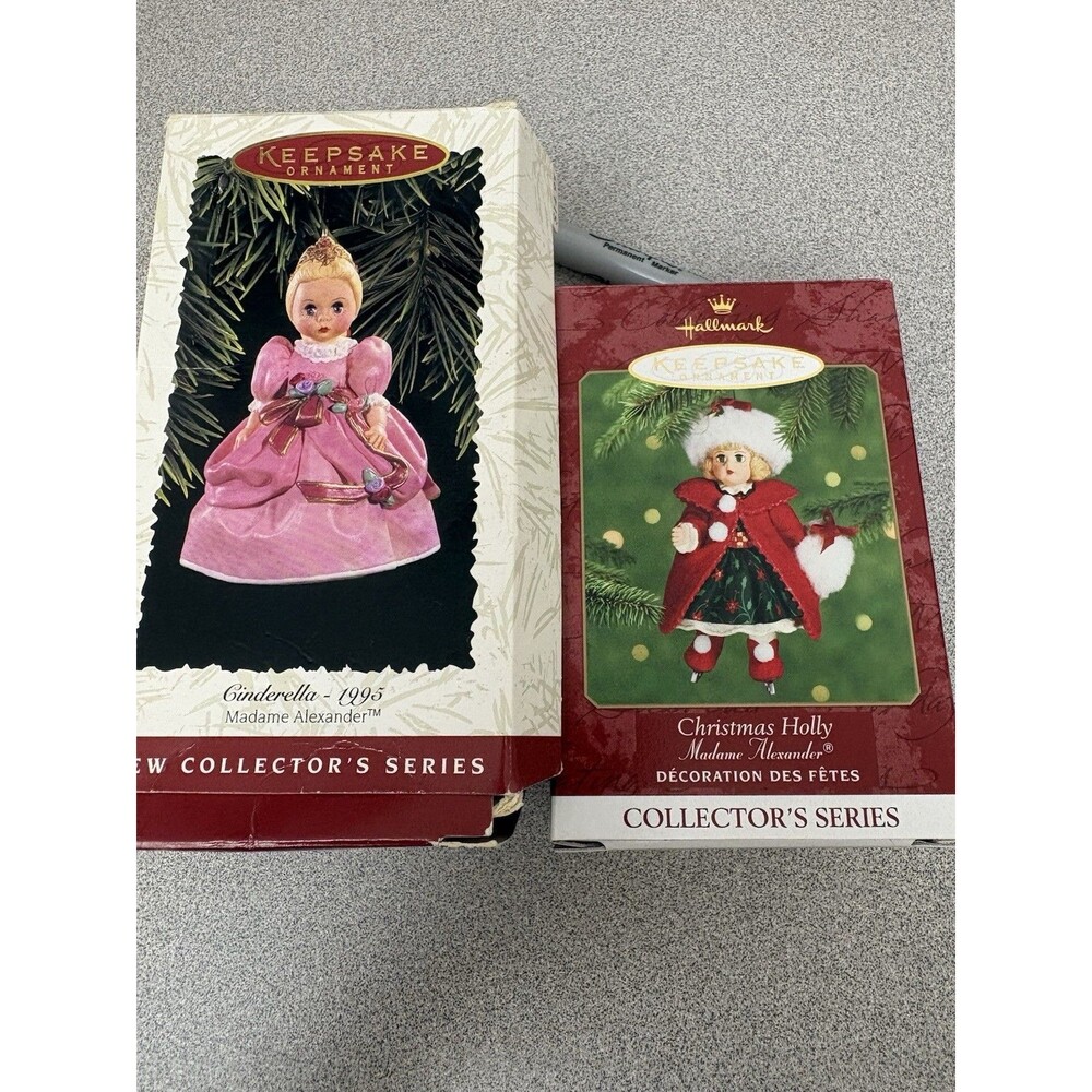 Hallmark Keepsake Madame Alexander Ornament Lot, Cinderella And Christmas Holly